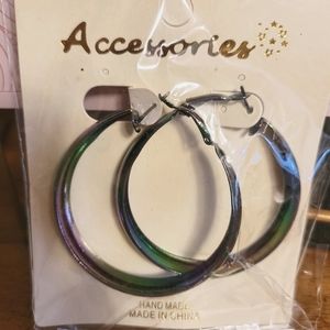Iridescent hoop earrings